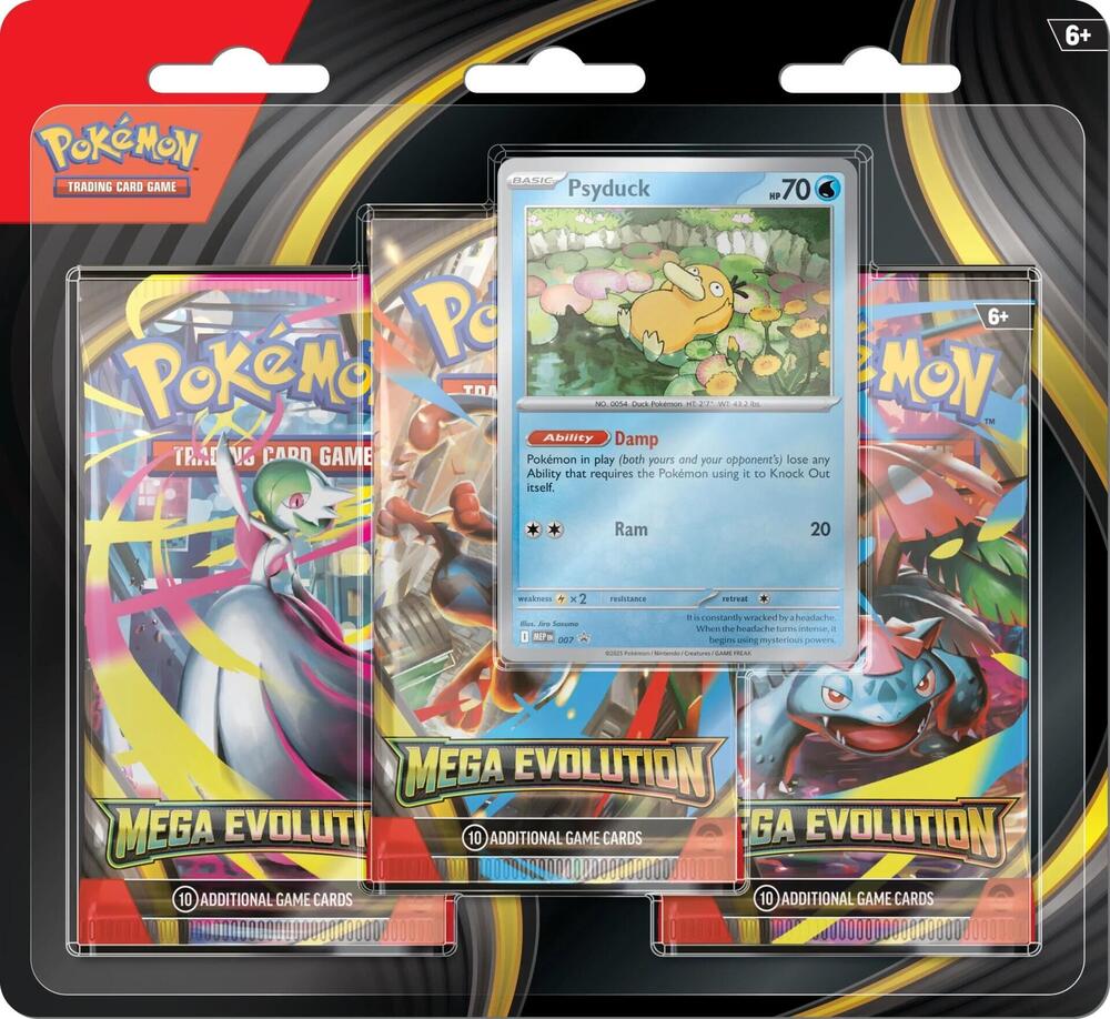Mega Evolution 3 Pack Blister [Psyduck] - INGLÉS